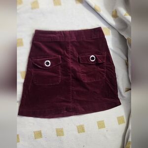 Burgundy Women's Skirt with‎ Pockets